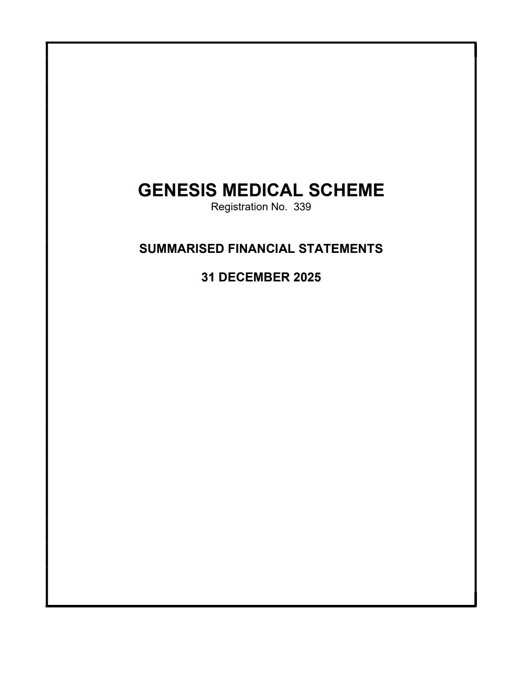 Genesis Medical Scheme Annual Financial Statements document